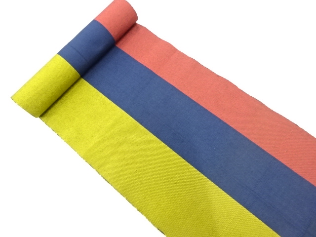 JAPANESE KIMONO / ANTIQUE BOLT FOR HASSUN OBI / WOVEN STRIPE